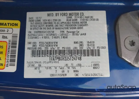 2018 Ford Mustang Ecoboost Premium z USA, uszkodzony, nr VIN 1FATP8UH3J5124748